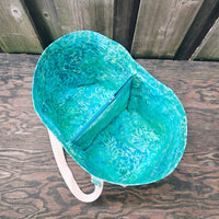 Canvas Knitting Basket - Aqua
