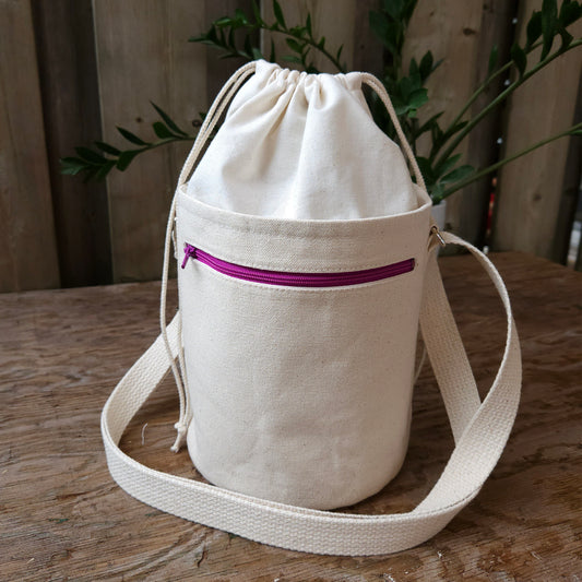 Project Bucket Bag – Crossbody Style - Eggplant/Green