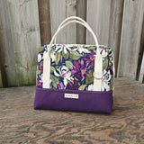 Purple and Iris Print Knit Night Bag