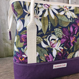 Purple and Iris Print Knit Night Bag