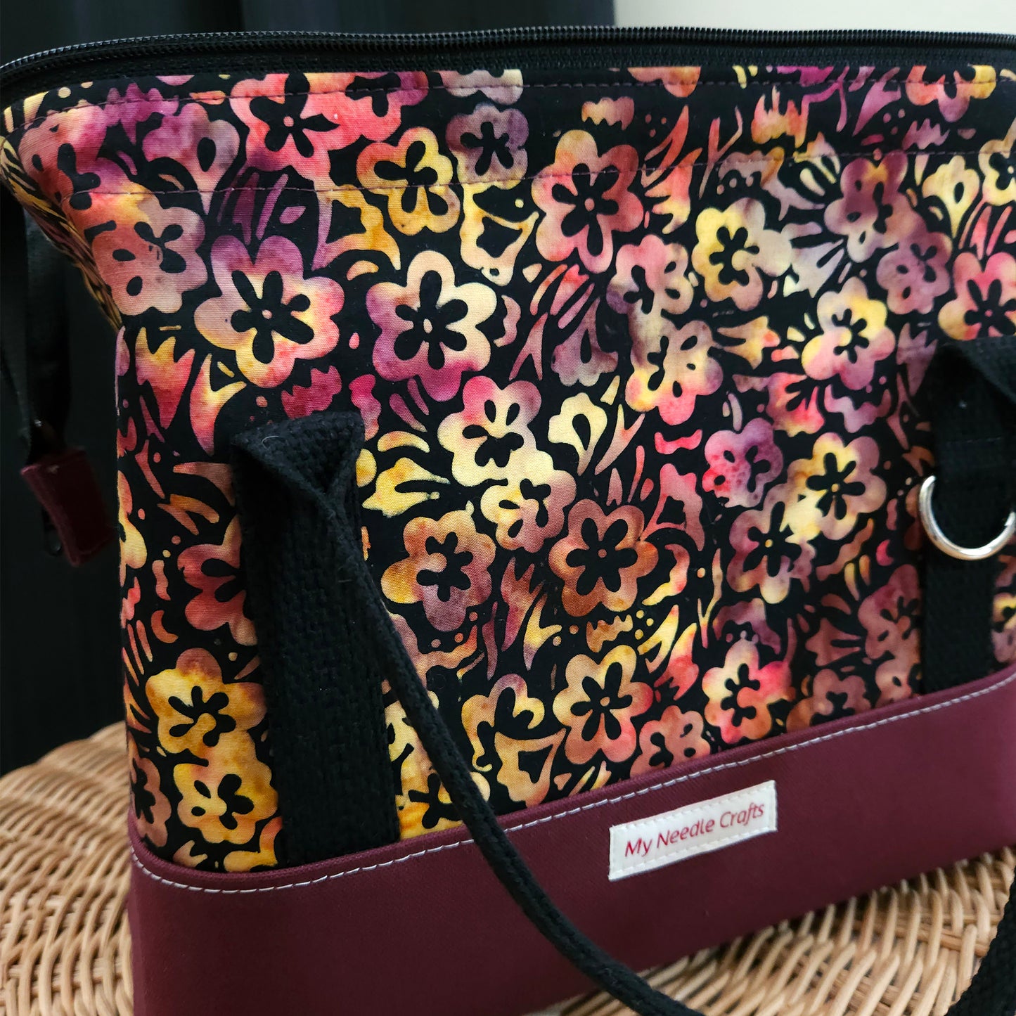 Autumn Floral Print Knit Night Project Bag