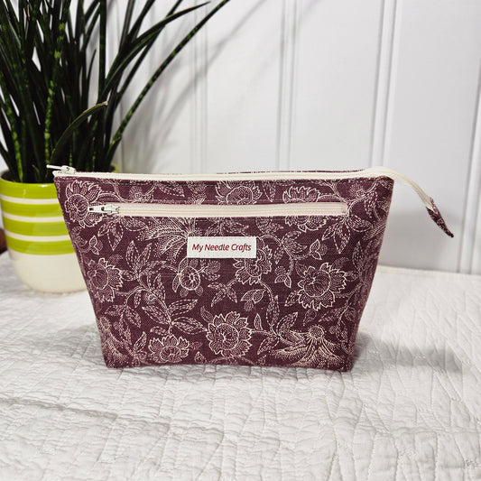 Burgundy Floral print Interchangeable Needle Organizer