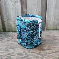 Shades of Turquois Batik Divided Sock Size Knitting Bag