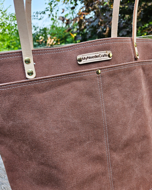 Canvas Tote in Tortoise Shell