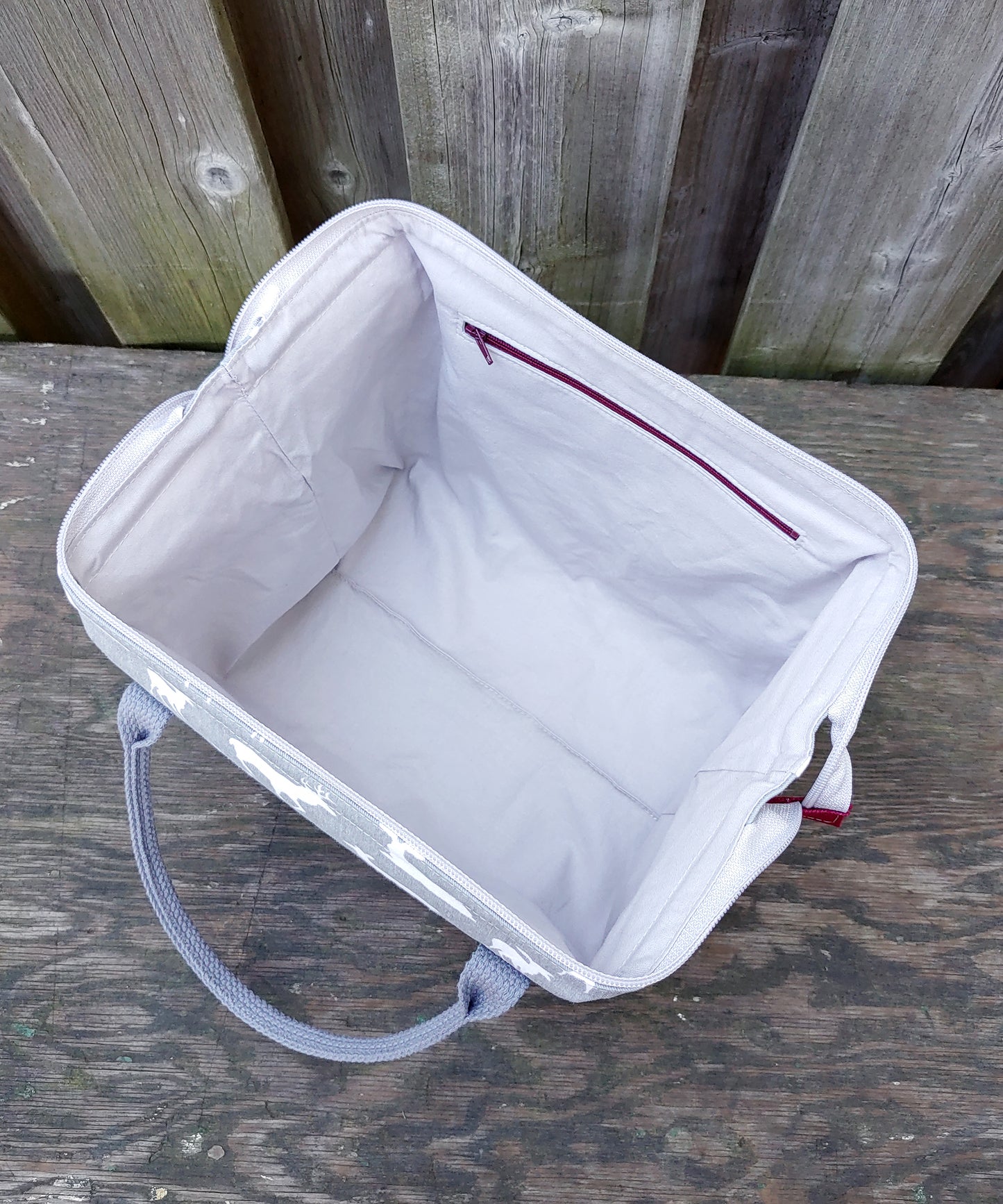 Grey Deer print Knit Night Project Bag