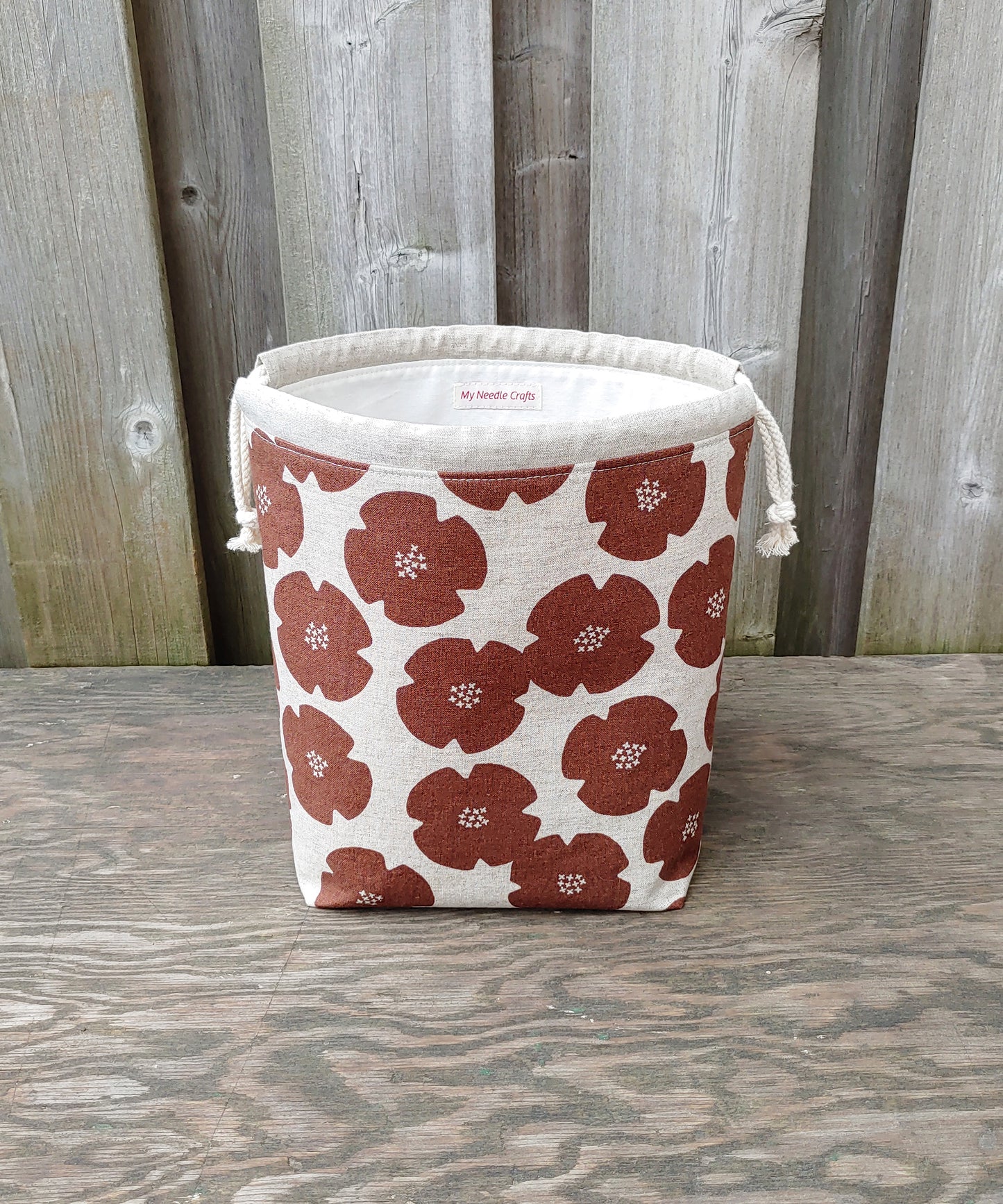 Rust Flower Print Divided Shawl Size Bag