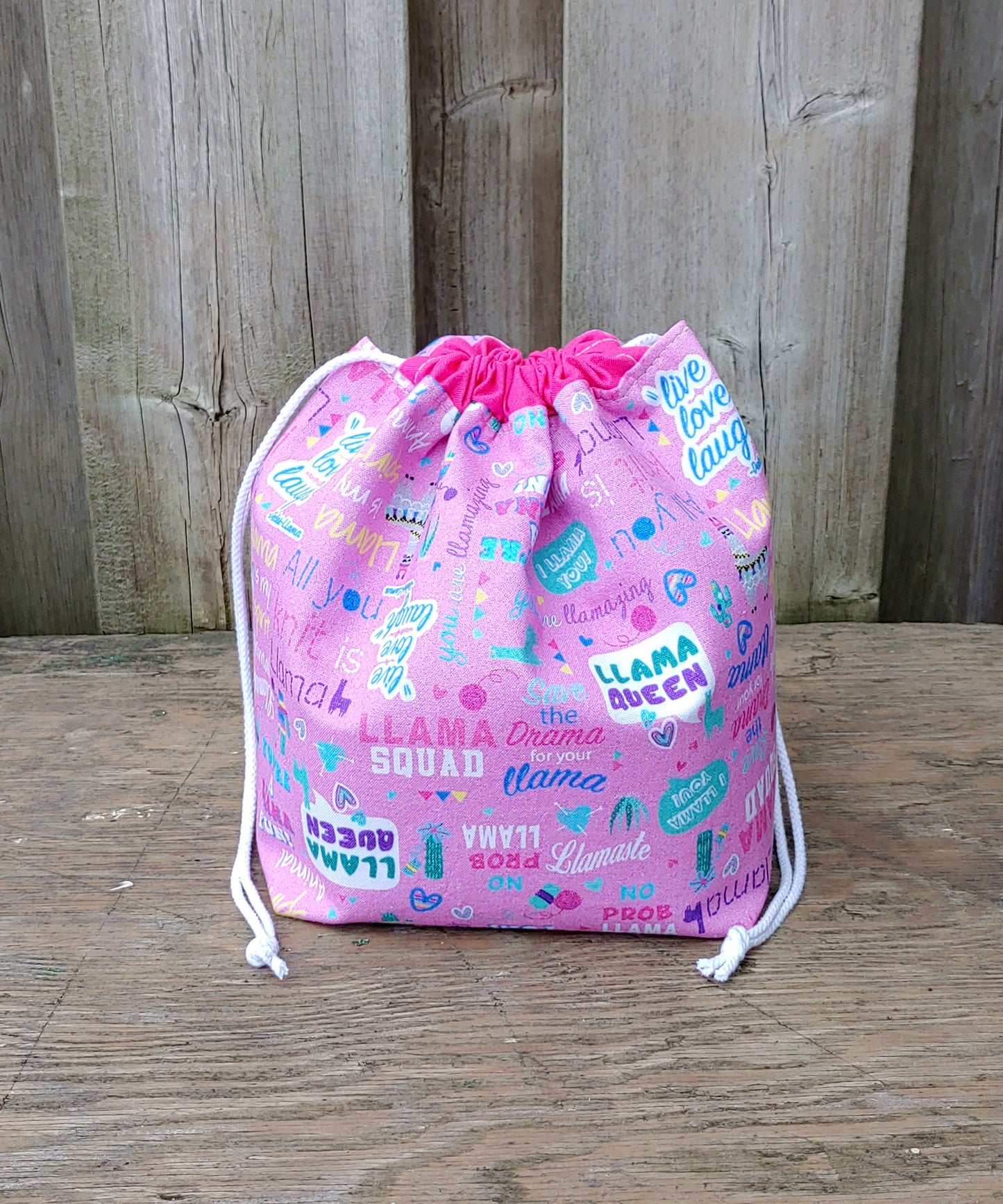 Llama Quotes Print Divided Sock Size Knitting Bag