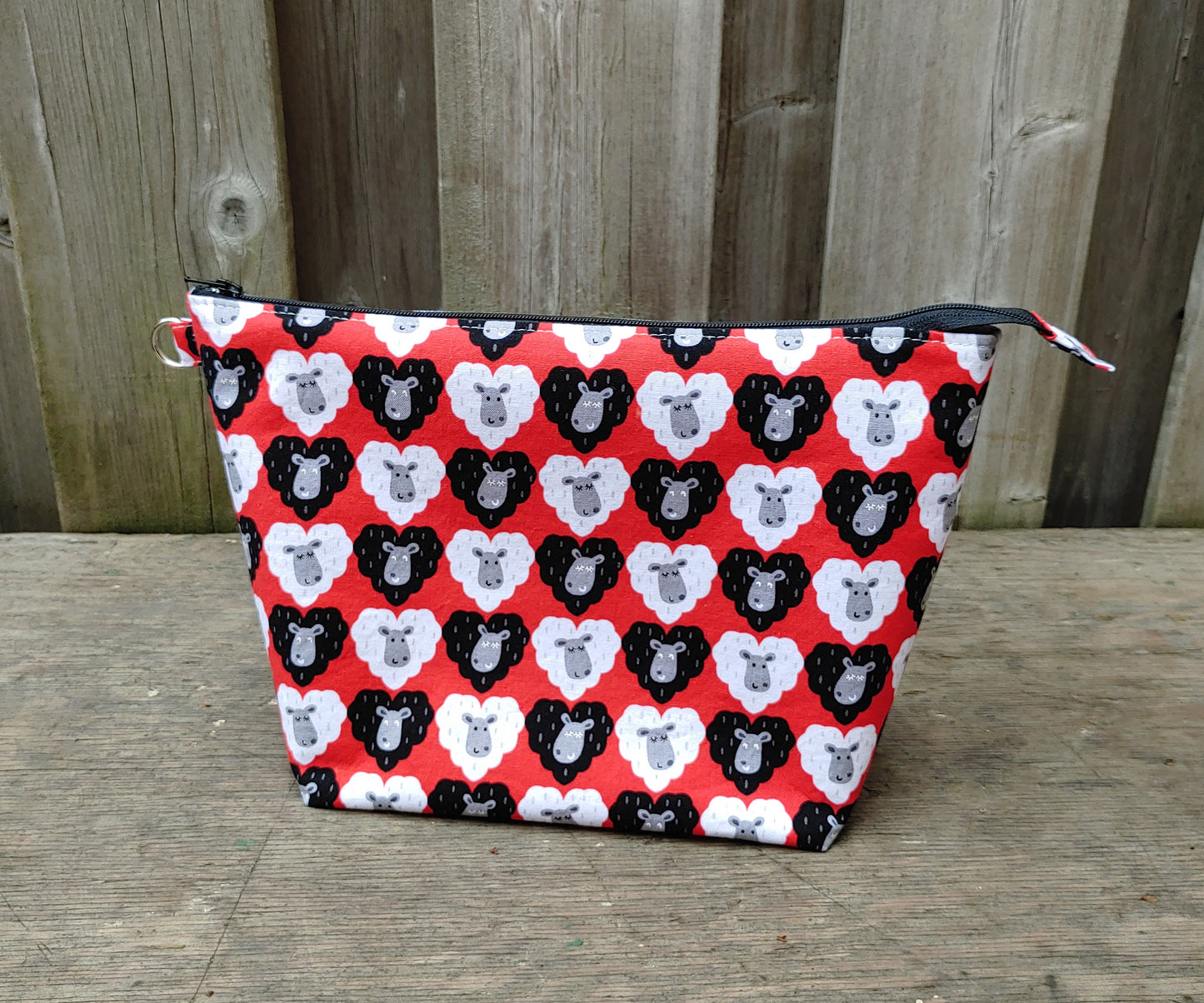 I Love Ewe Print Sock Size Wedge Bag