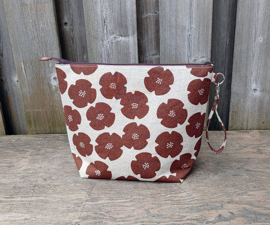 Rust Flowers print Shawl Size Wedge Bag