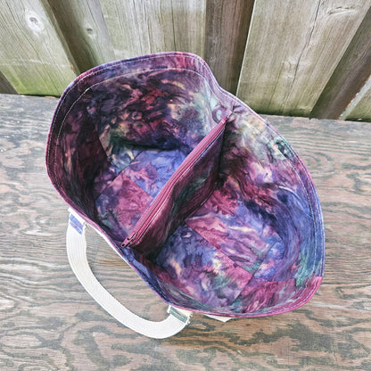 Canvas Knitting Basket - Red/Blue/Green