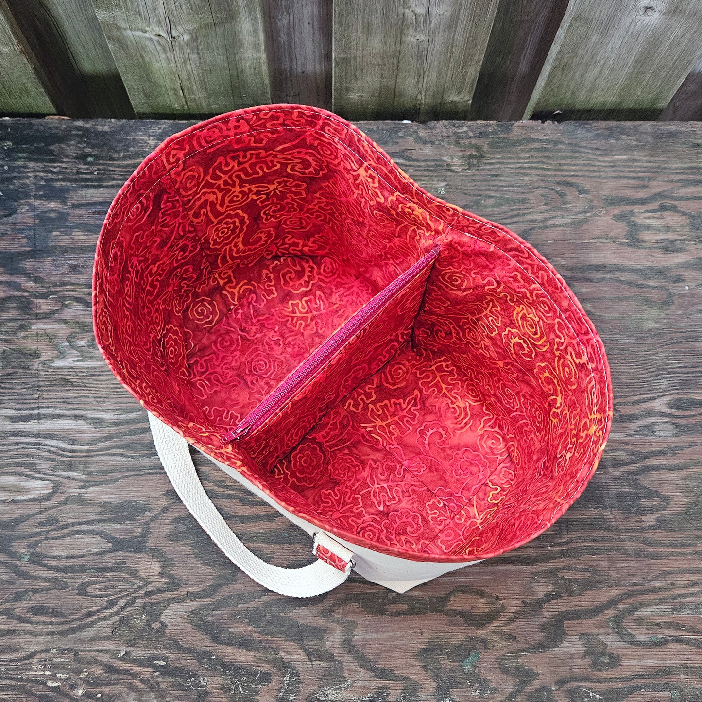 Canvas Knitting Basket - Fire Orange