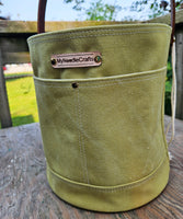 Canvas Bucket in Avocado green