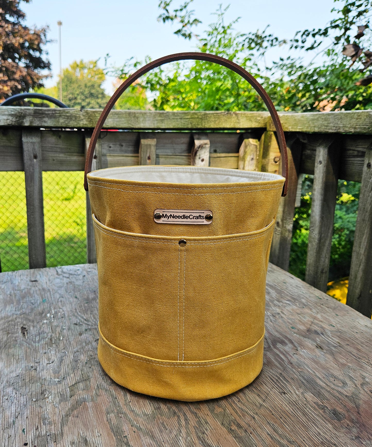 Canvas Bucket in Honey Mustard
