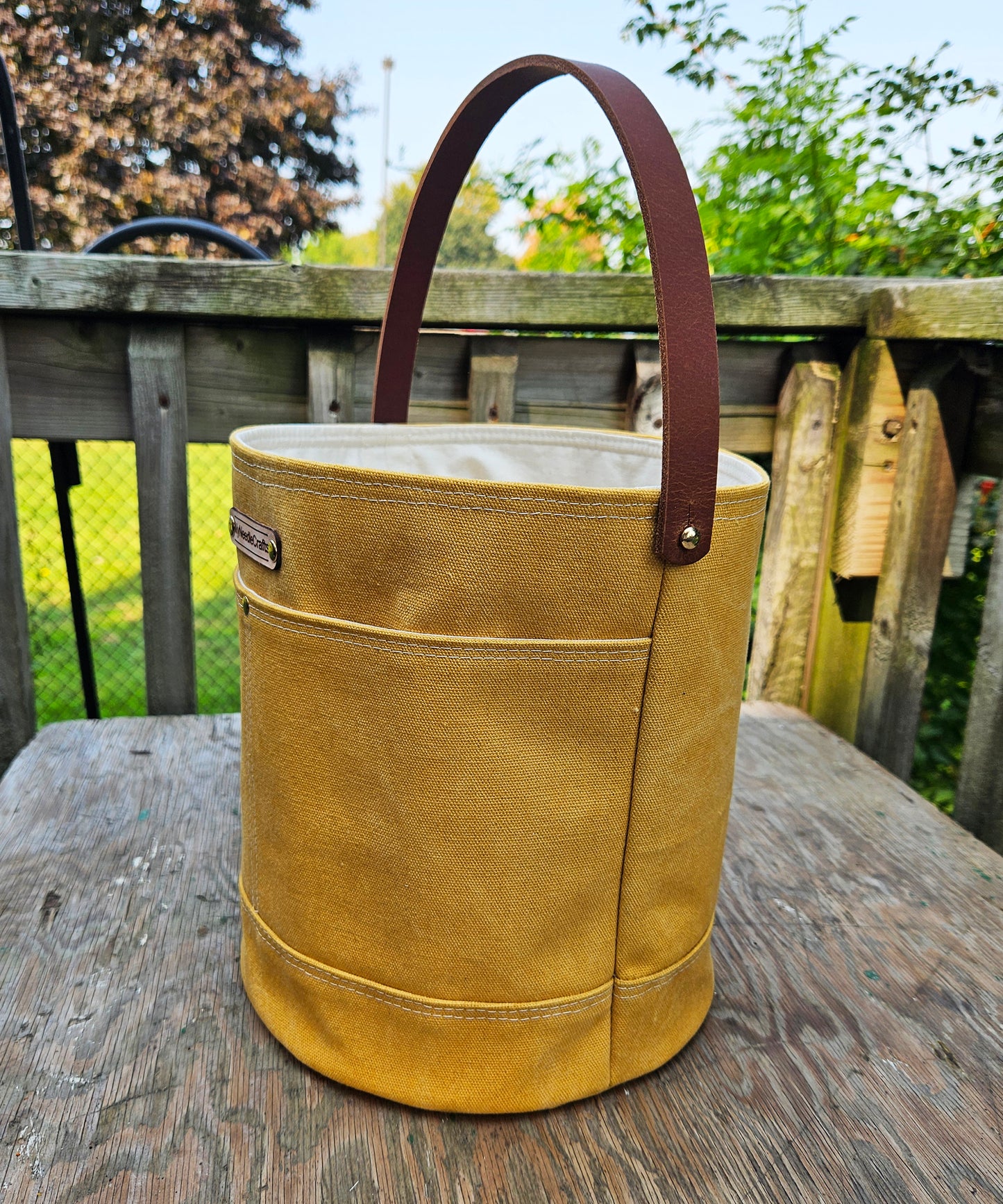 Canvas Bucket in Honey Mustard