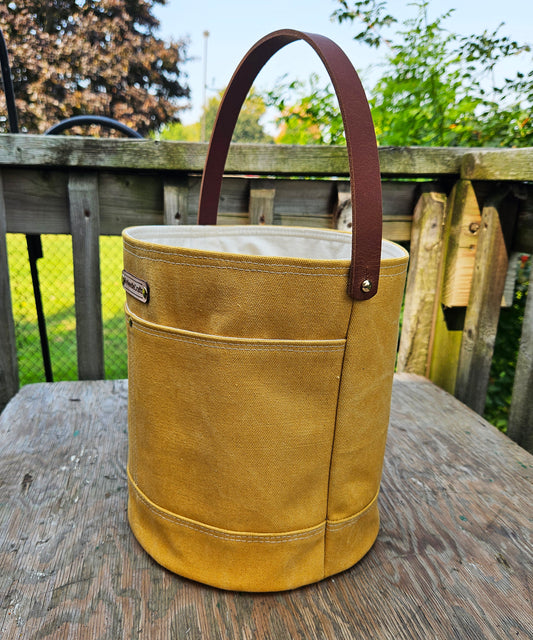 Canvas Bucket in Honey Mustard