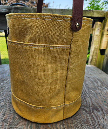 Canvas Bucket in Honey Mustard