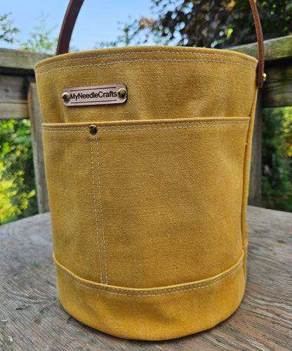 Canvas Bucket in Honey Mustard