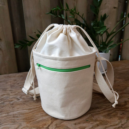 Project Bucket Bag – Crossbody Style - Green/Peach