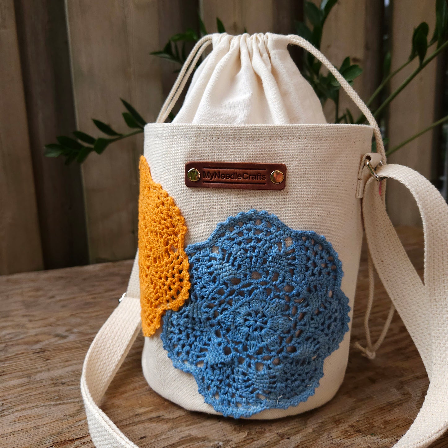 Project Bucket Bag – Crossbody Style - Tangerine/Blue