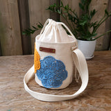 Project Bucket Bag – Crossbody Style - Tangerine/Blue