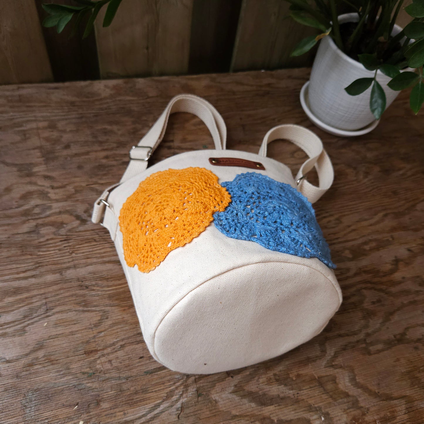Project Bucket Bag – Crossbody Style - Tangerine/Blue
