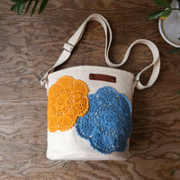 Project Bucket Bag – Crossbody Style - Tangerine/Blue