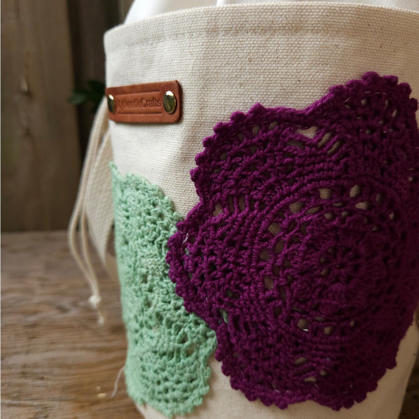 Project Bucket Bag – Crossbody Style - Eggplant/Green
