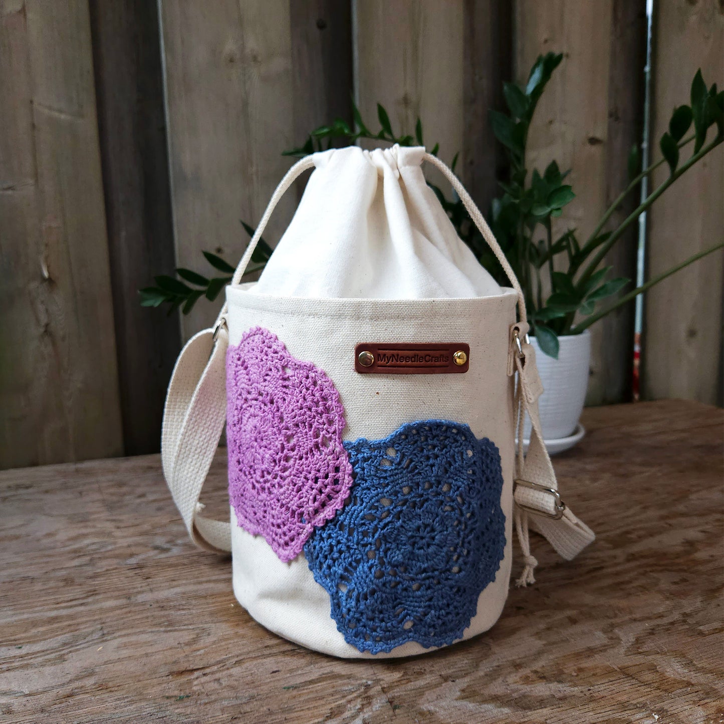 Project Bucket Bag – Crossbody Style - Blue/Soft purple