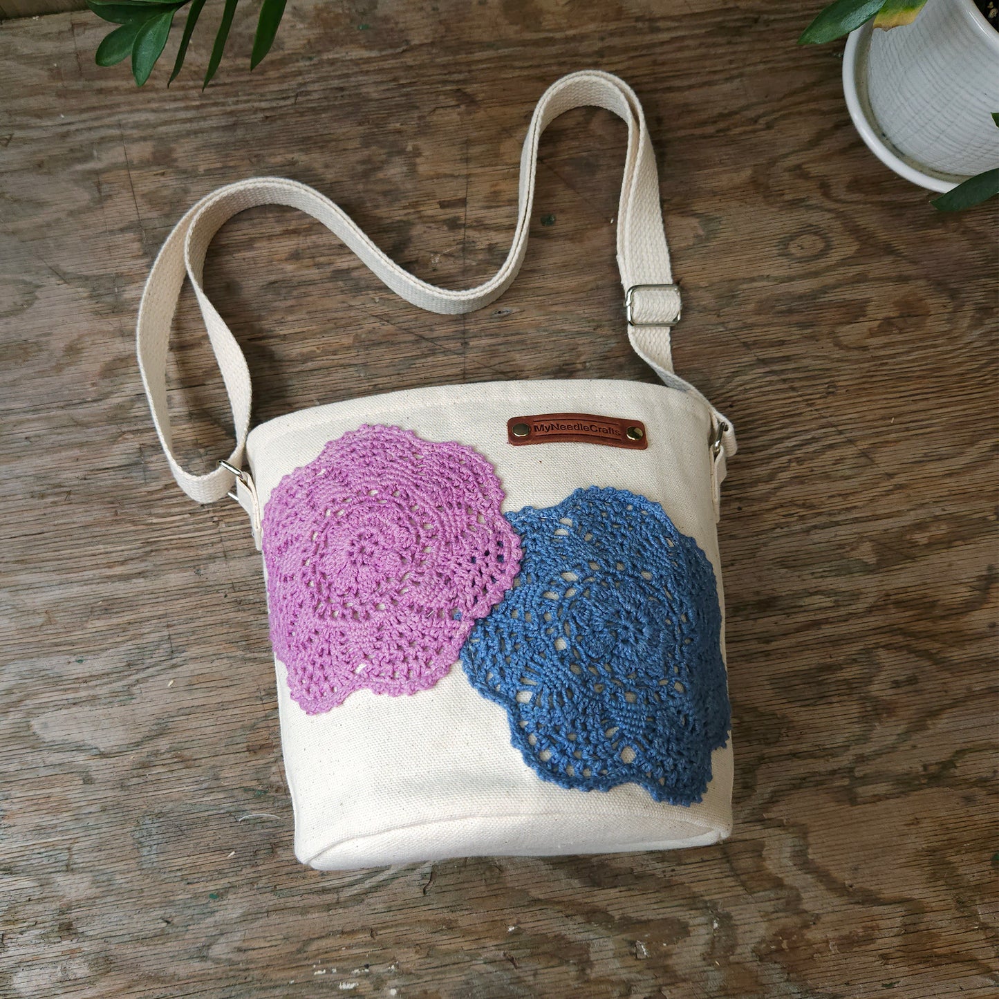 Project Bucket Bag – Crossbody Style - Blue/Soft purple