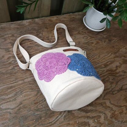 Project Bucket Bag – Crossbody Style - Blue/Soft purple