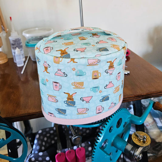 Circular Sock Machine Cover in Tea Cup Print