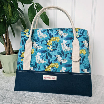 Knit Night Project Bag in Berry Sprigs Print
