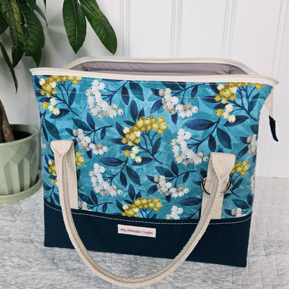 Knit Night Project Bag in Berry Sprigs Print
