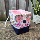 Watercolor Butterfly print and Denim Knit Night Bag