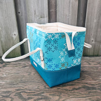 Turqoise with Snowflake Print Knit Night Bag