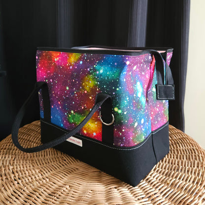 Rainbow Galaxy print Knit Night Project Bag