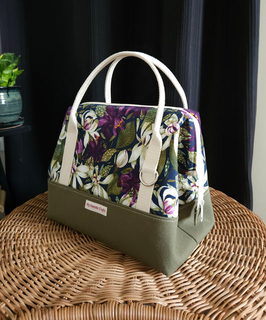 Orchid Print Knit Night Bag