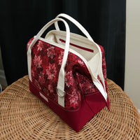 Red Maple Leaf Knit Night Bag