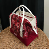 Red Maple Leaf Knit Night Bag