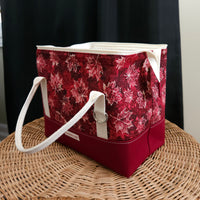 Red Maple Leaf Knit Night Bag