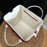 Red Maple Leaf Knit Night Bag