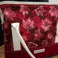 Red Maple Leaf Knit Night Bag