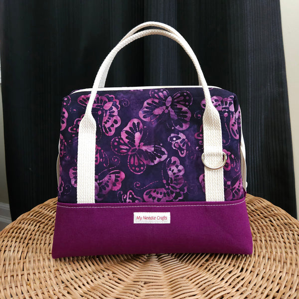 Purple Batik Butterfly Knit Night Bag