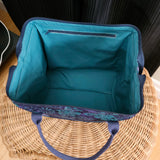Purple and Teal Batik Floral Knit Night Bag