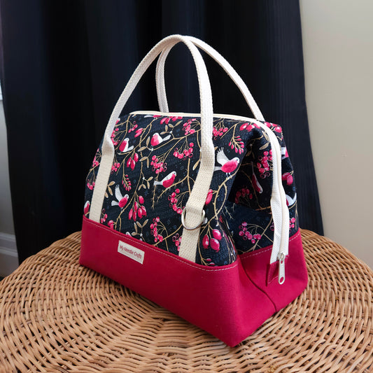 Birds and Berries print Knit Night Project Bag