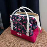 Birds and Berries print Knit Night Bag