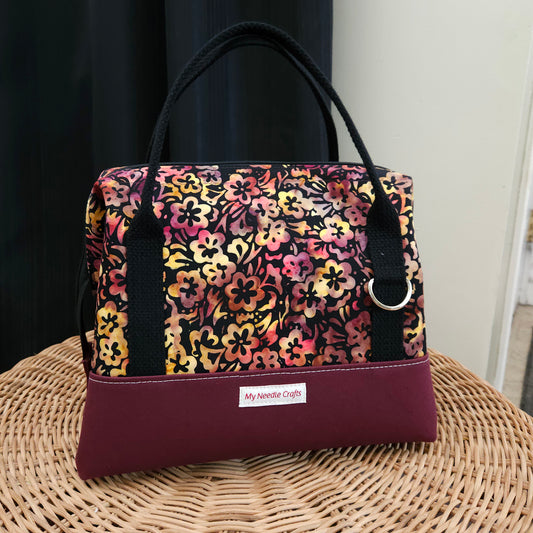 Autumn Floral Print Knit Night Project Bag