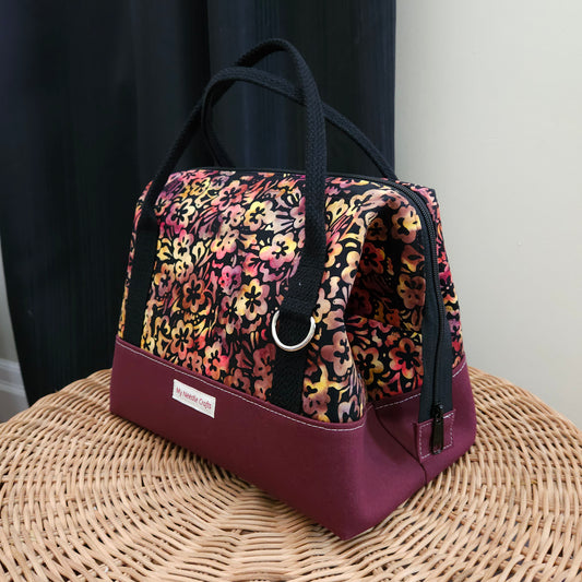 Autumn Floral Print Knit Night Project Bag