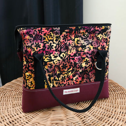 Autumn Floral Print Knit Night Project Bag