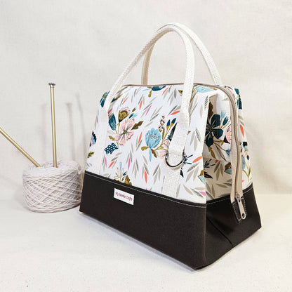 Knit Night Project Bag in Tossed Flowers Print